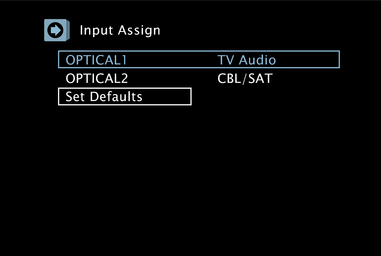 GUI InputAssign AVRX510BTE1